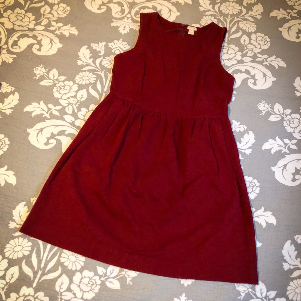 SOLD*** J. Crew- Red Sleeveless Knee Length Dress